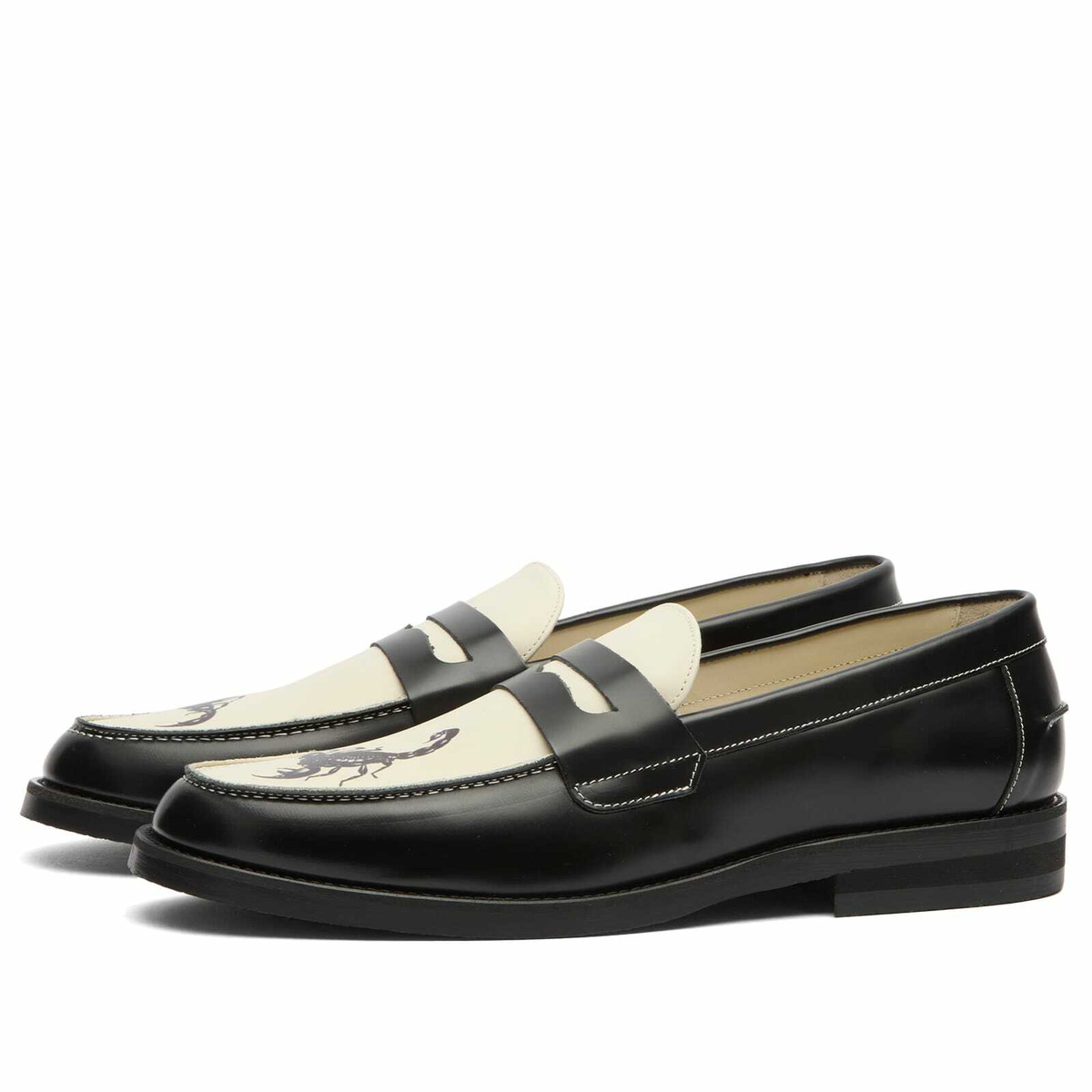 Duke + Dexter Men's Wilde Scorpion Penny Loafer in Black/White
