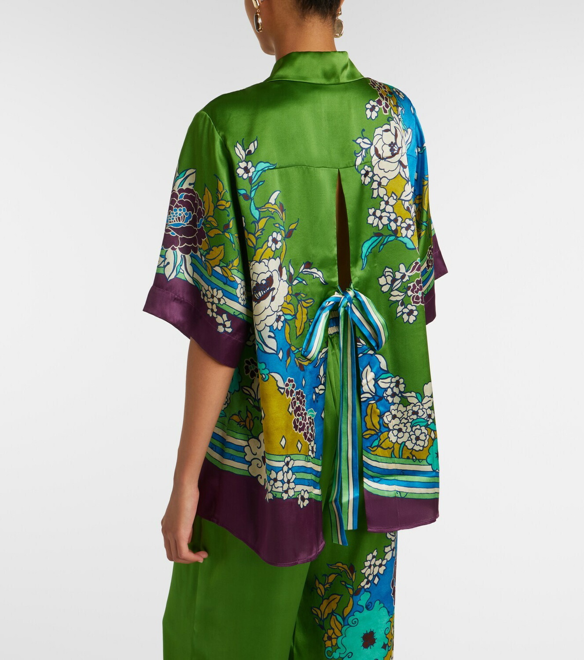 Alémais Nanci printen silk satin shirt