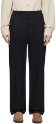 LEMAIRE Black Easy Pleated Trousers