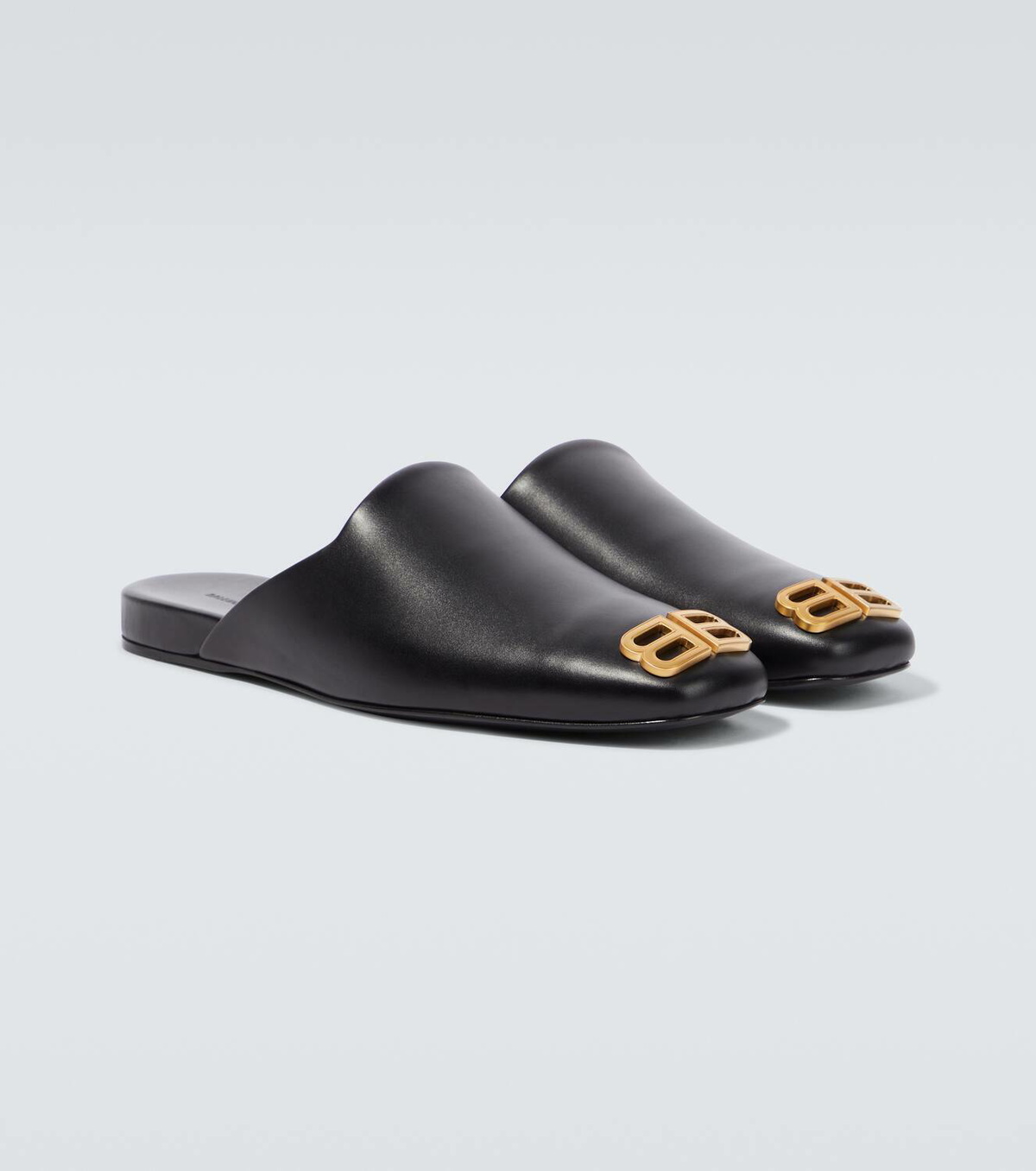 【BALENCIAGA】COSY BB SANDAL Balenciaga Cosy BB-embellished leather mules Balenciaga