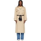 MM6 Maison Margiela Beige Gloves Cotton Trench Coat