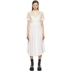 Sacai White Poplin and Organza Dress