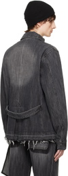 JiyongKim Gray Sun-Bleached Denim Jacket