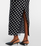 Khaite Winton polka-dot high-rise silk maxi skirt