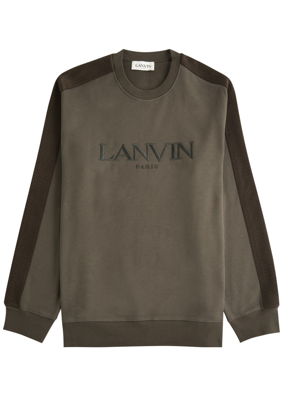 Lanvin Logo-embroidered Cotton Sweatshirt Brown