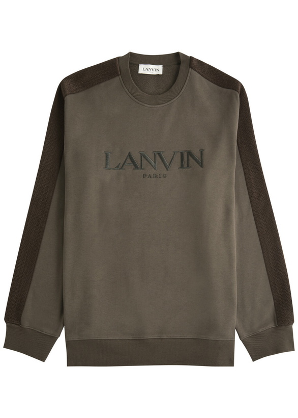 Photo: Lanvin Logo-embroidered Cotton Sweatshirt Brown