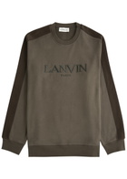 Lanvin Logo-embroidered Cotton Sweatshirt Brown