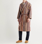 PAUL SMITH - Striped Cotton-Terry Hooded Robe - Multi