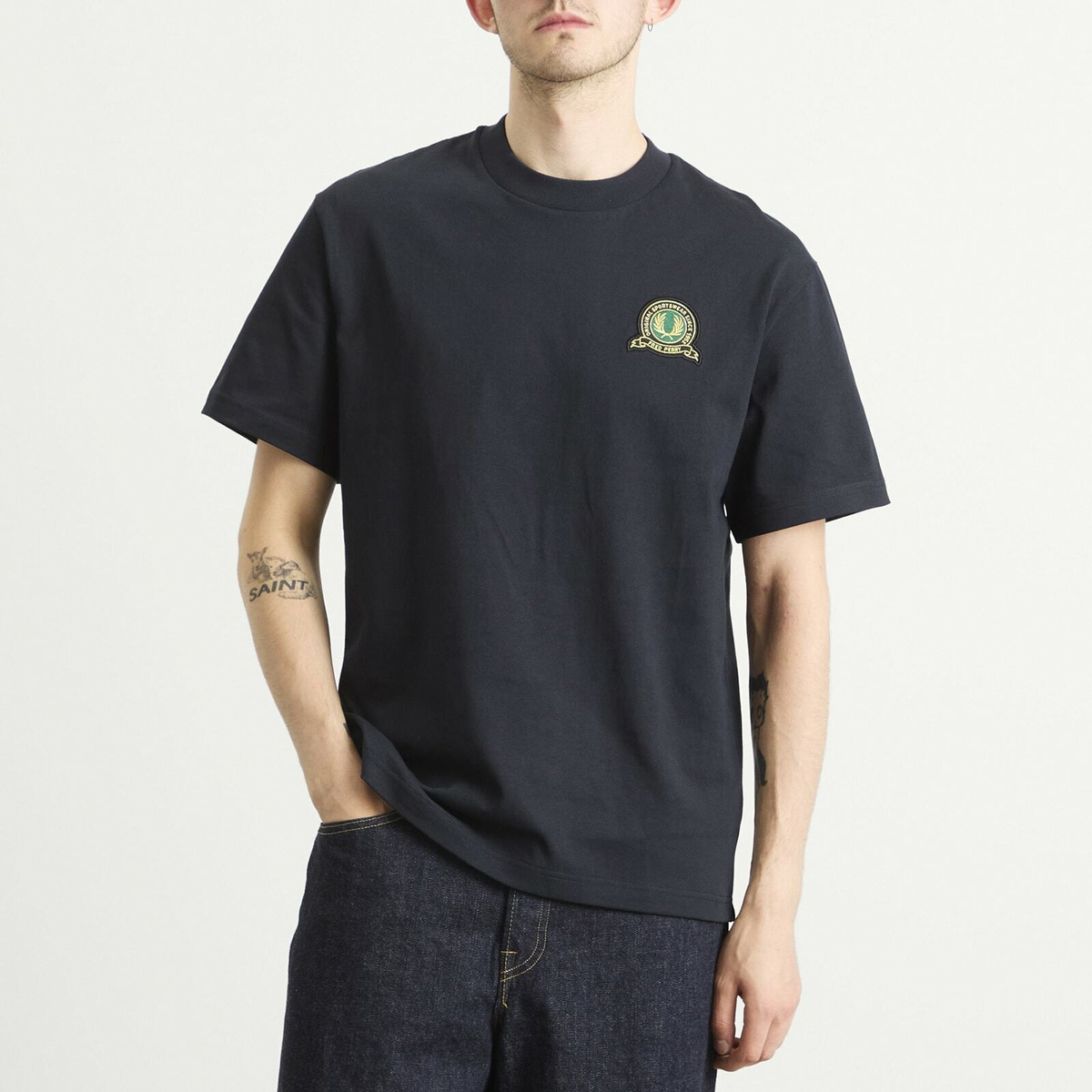 Fred Perry Men's Tennis Badge T-Shirt in Navy