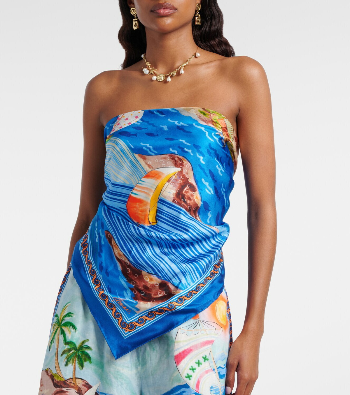 Alémais Printed silk twill scarf