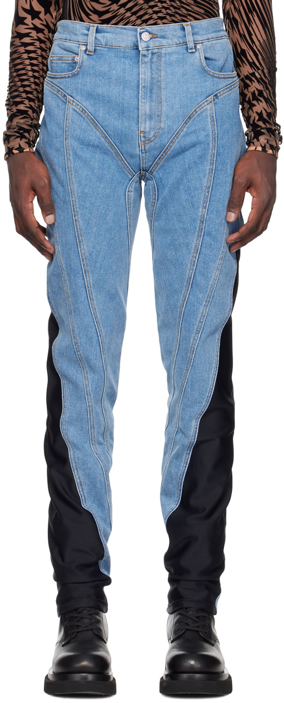 Mugler Blue Spiral Jeans Mugler