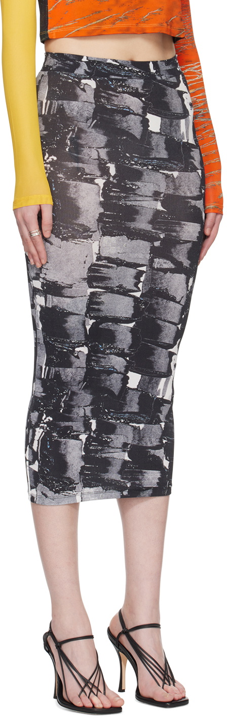Louisa Ballou Multicolor Graphic Midi Skirt