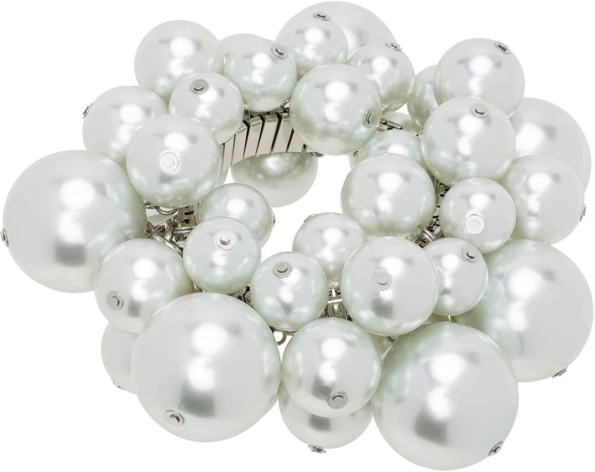 ALL-IN Blue Puffed Faux-Pearl Bracelet