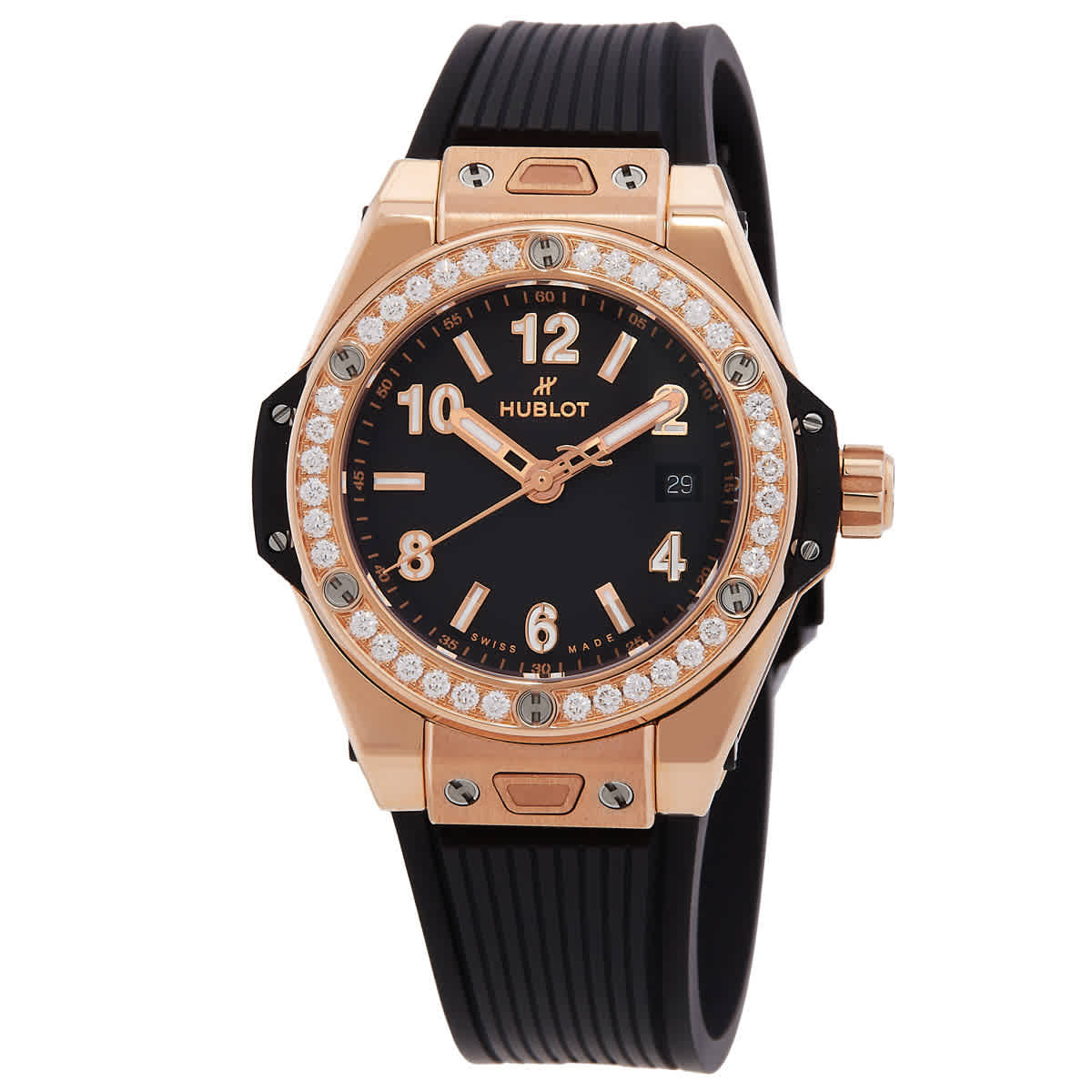 Hublot Big Bang Automatic Diamond Black Dial Ladies Watch 485.OX.1180.RX.1204