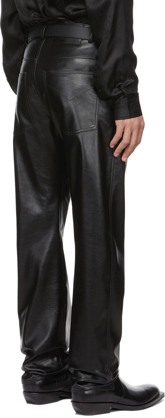 LU'U DAN SSENSE Exclusive Black Faux-Leather Trousers