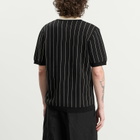 Les Deux Men's Pinstripe Knitted Polo in Black