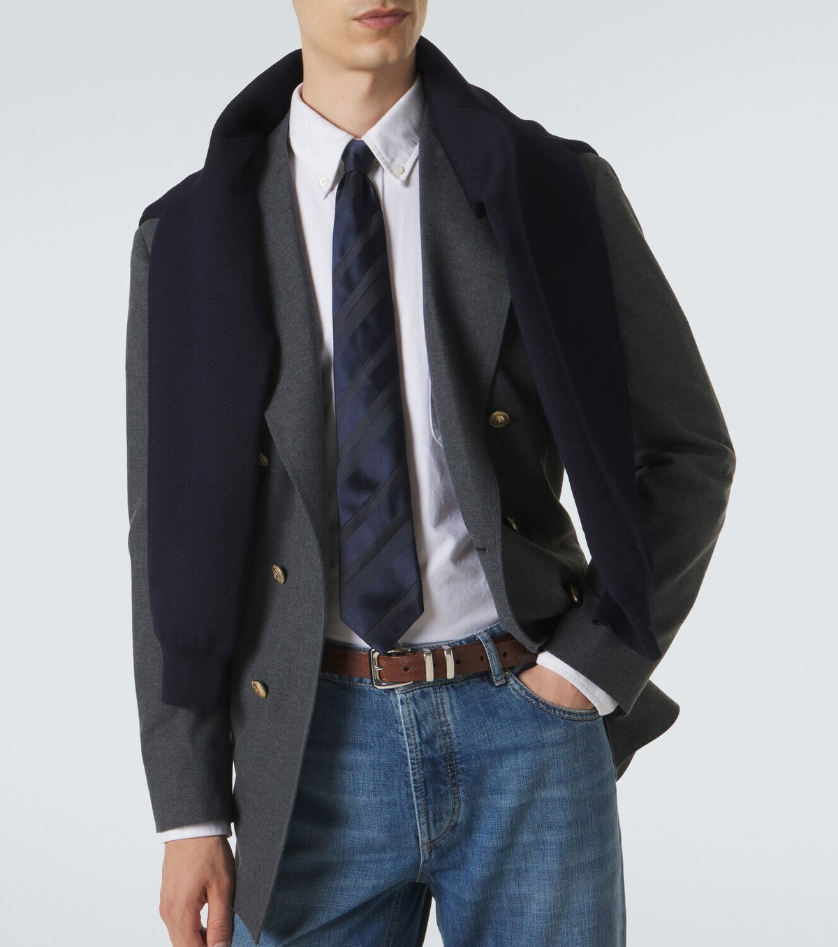 Brunello Cucinelli Striped silk jacquard tie