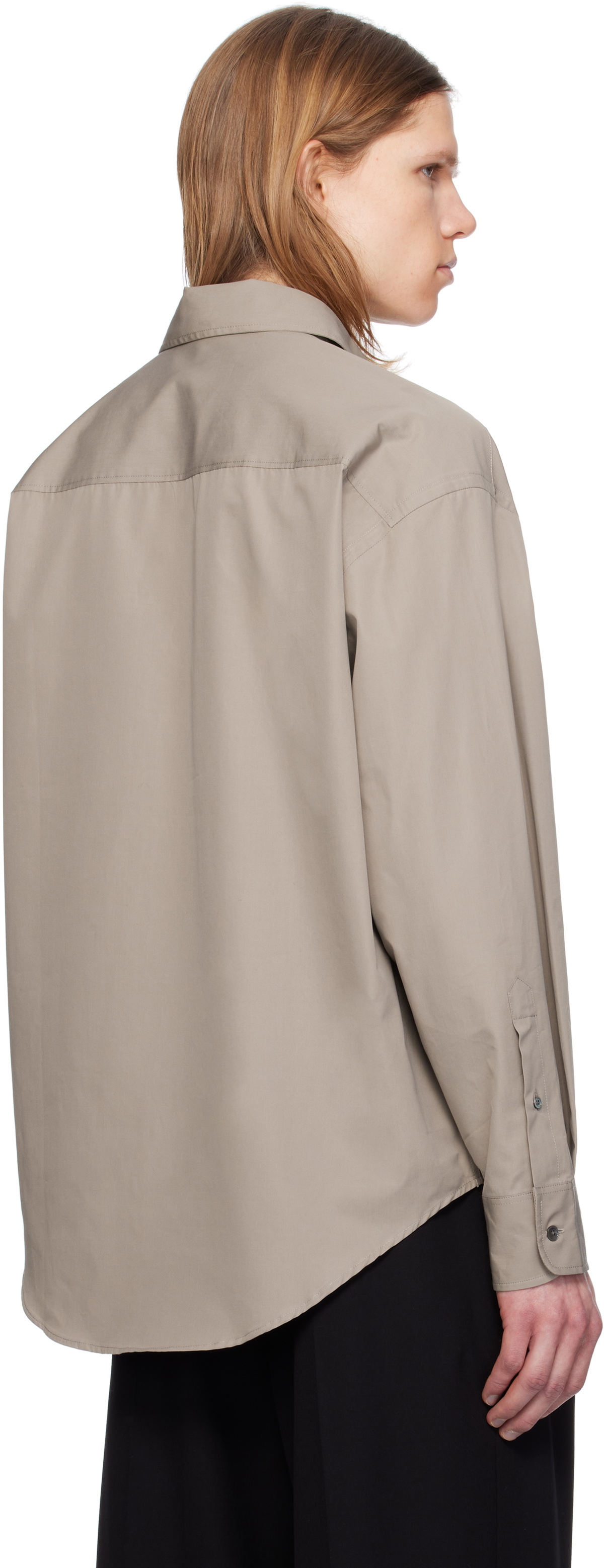AMI Paris Taupe Cotton Ami de Coeur Boxy Shirt
