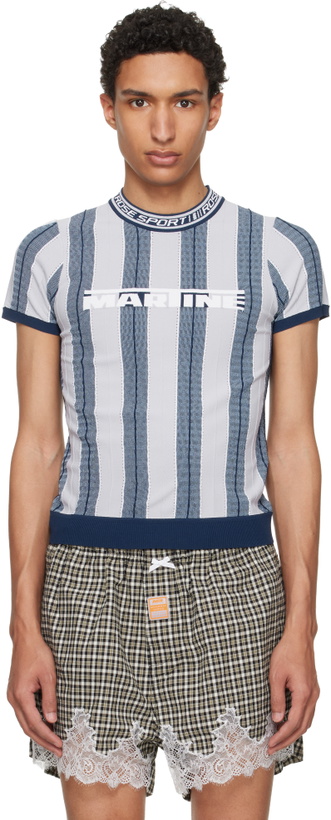 Photo: Martine Rose Blue Logo Tight T-shirt