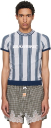 Martine Rose Blue Logo Tight T-shirt