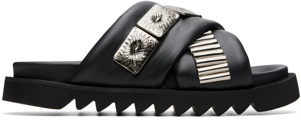 Toga Virilis SSSENSE Exclusive Black Leather Sandals