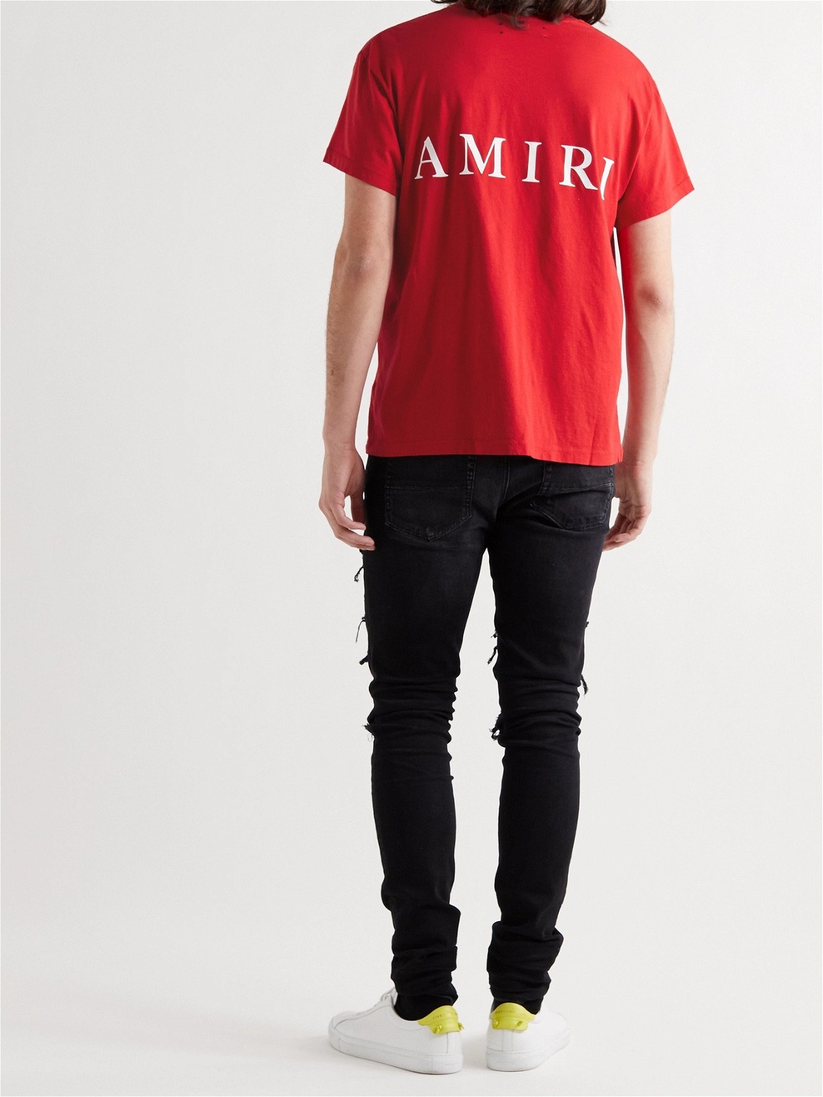 Amiri Crew Neck Short Sleeve T-Shirt - Red T-Shirts, Clothing