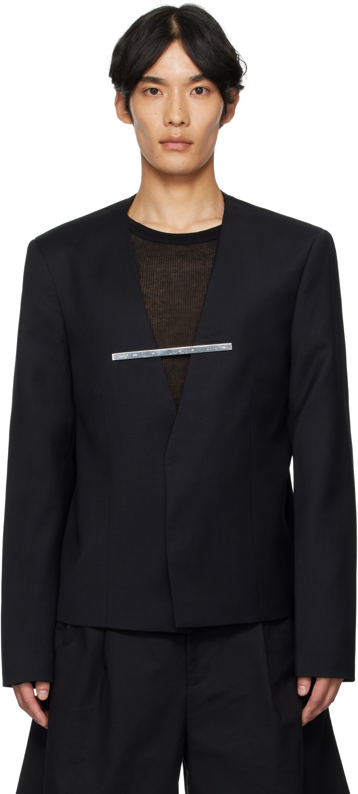 HELIOT EMIL Black Haptic Tailored Jacket Heliot Emil