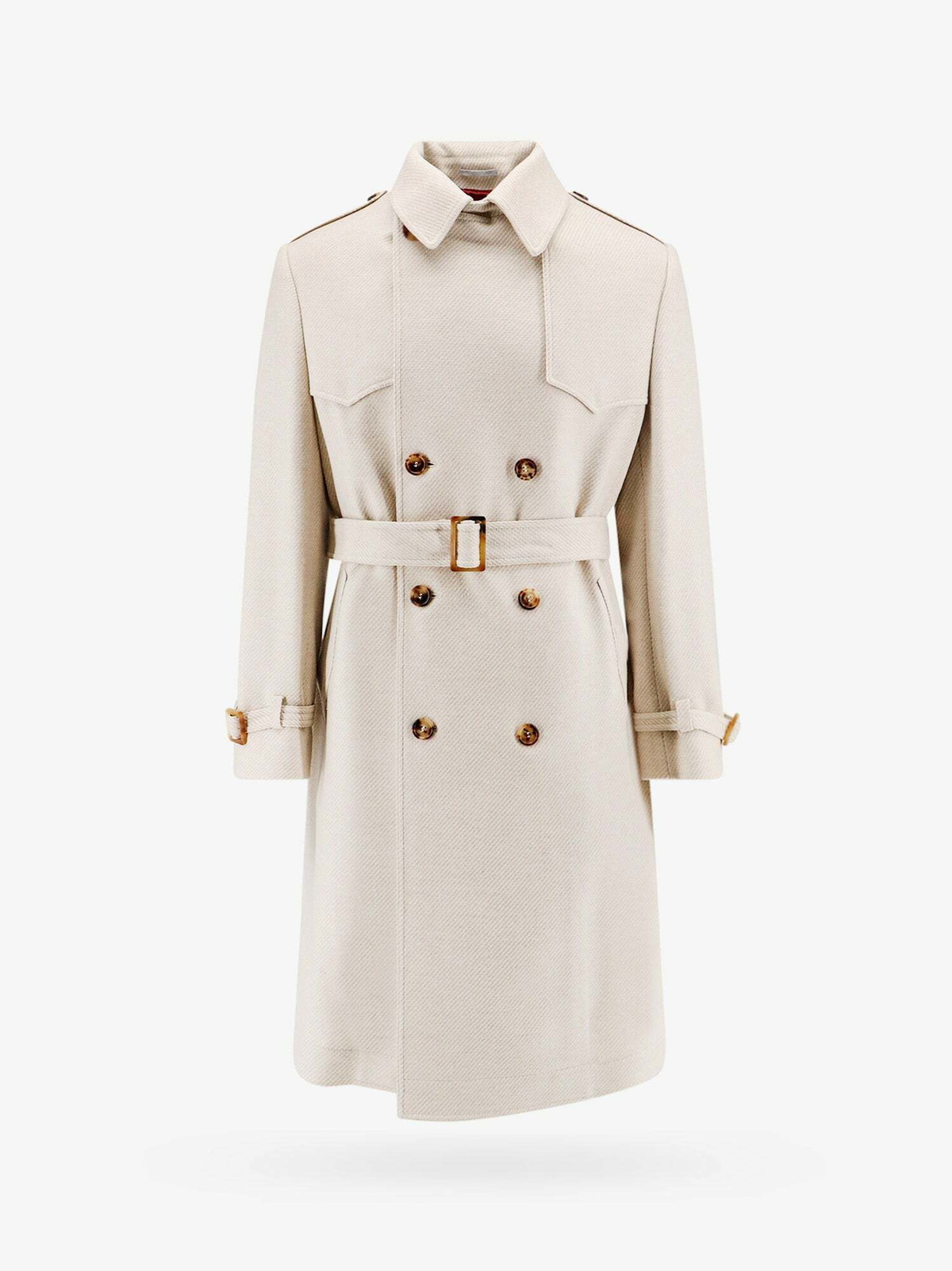 【送料&関税込】Brunello Cucinelli Coat With Belt BRUNELLO CUCINELLI Double-Breasted Belted Padded Suede