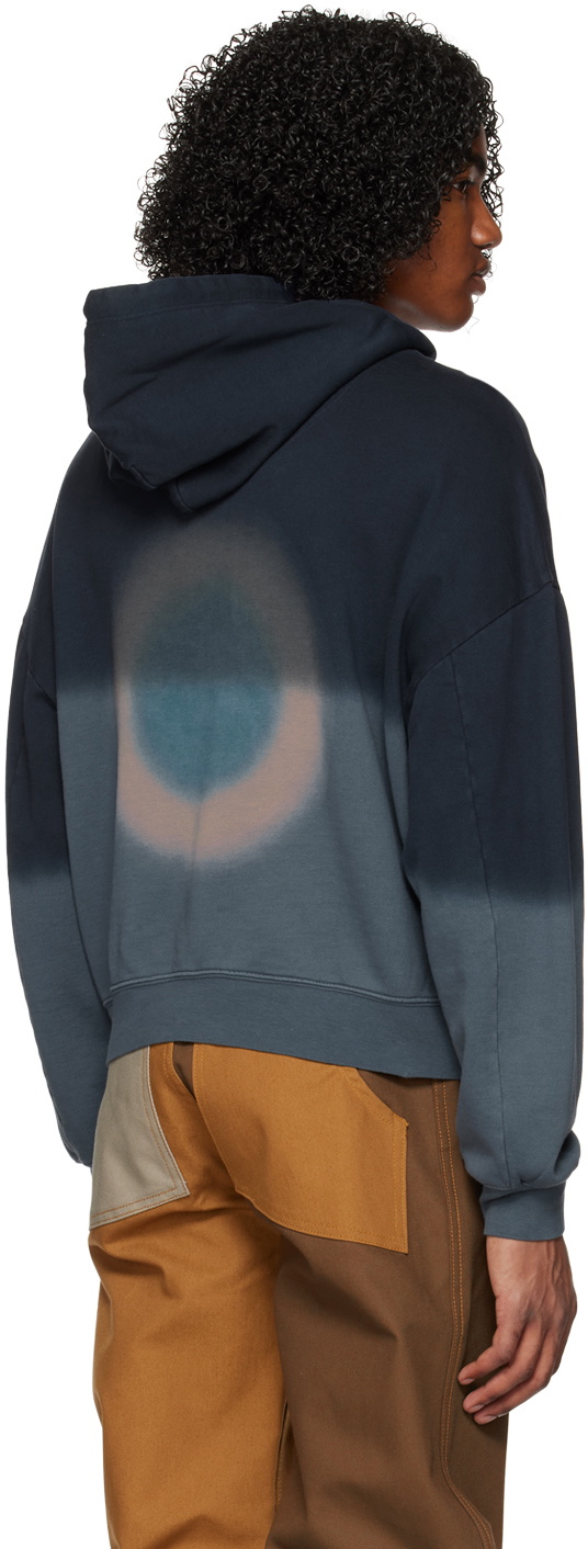 Eckhaus Latta Navy Relaxed-Fit Hoodie