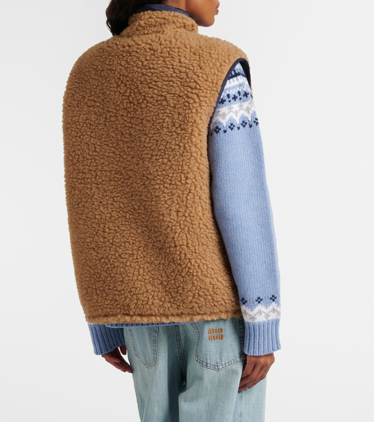 Miu Miu Wool-blend teddy down vest