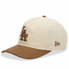 New Era LA Dodgers Suede Visor 9Fifty Cap in Cream
