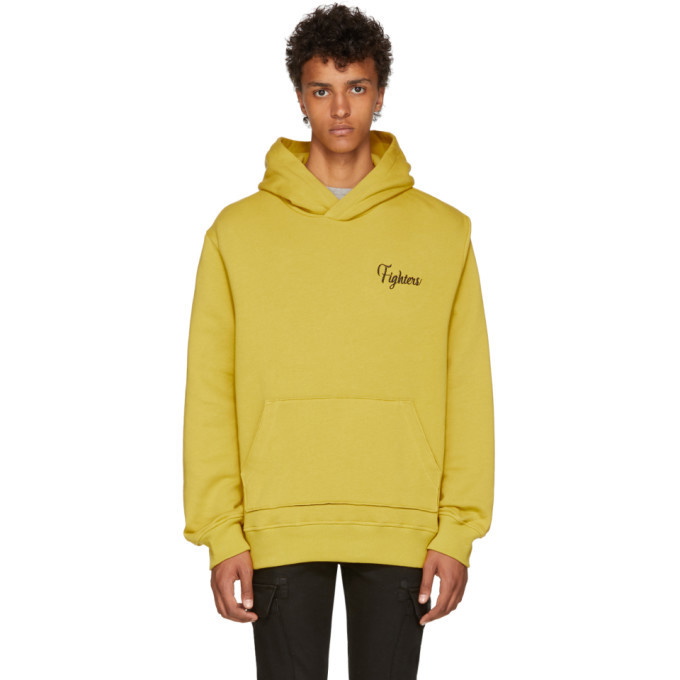 Photo: Amiri Yellow Embroidered Fighters Hoodie