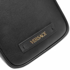 Versace Men's Medusa Head Side Bag in Black/Gold