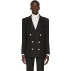 Balmain Black Wool Twill Double-Breasted Blazer