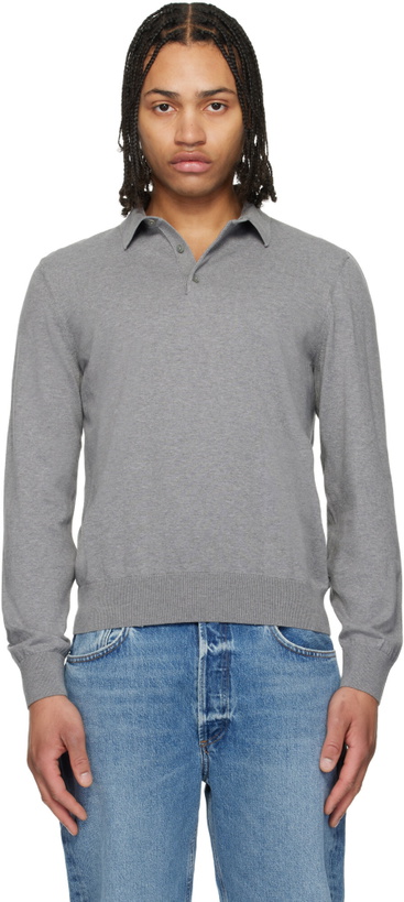 Photo: BOSS Gray Cotton Polo