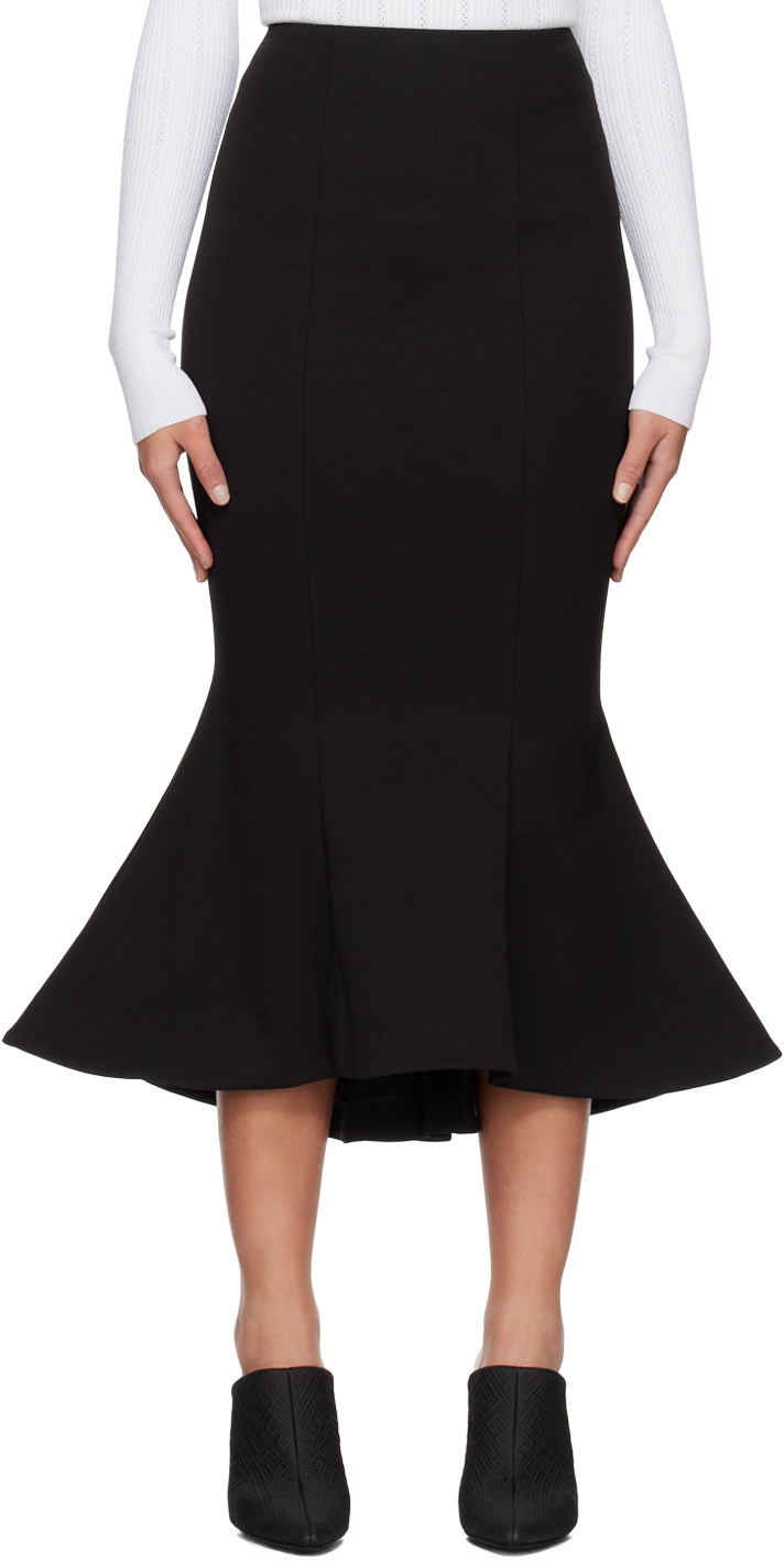 スカート BALMAIN 'Chiocciola' skirt Balmain Black Flared Midi Skirt Balmain
