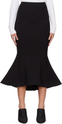 Balmain Black Flared Midi Skirt