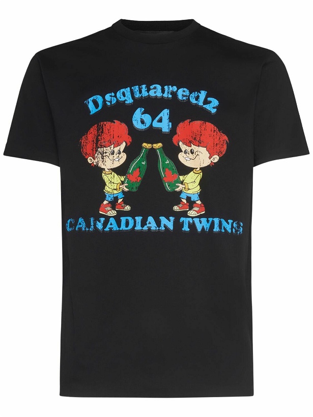 Photo: DSQUARED2 - Canadian Twins Printed Cotton T-shirt