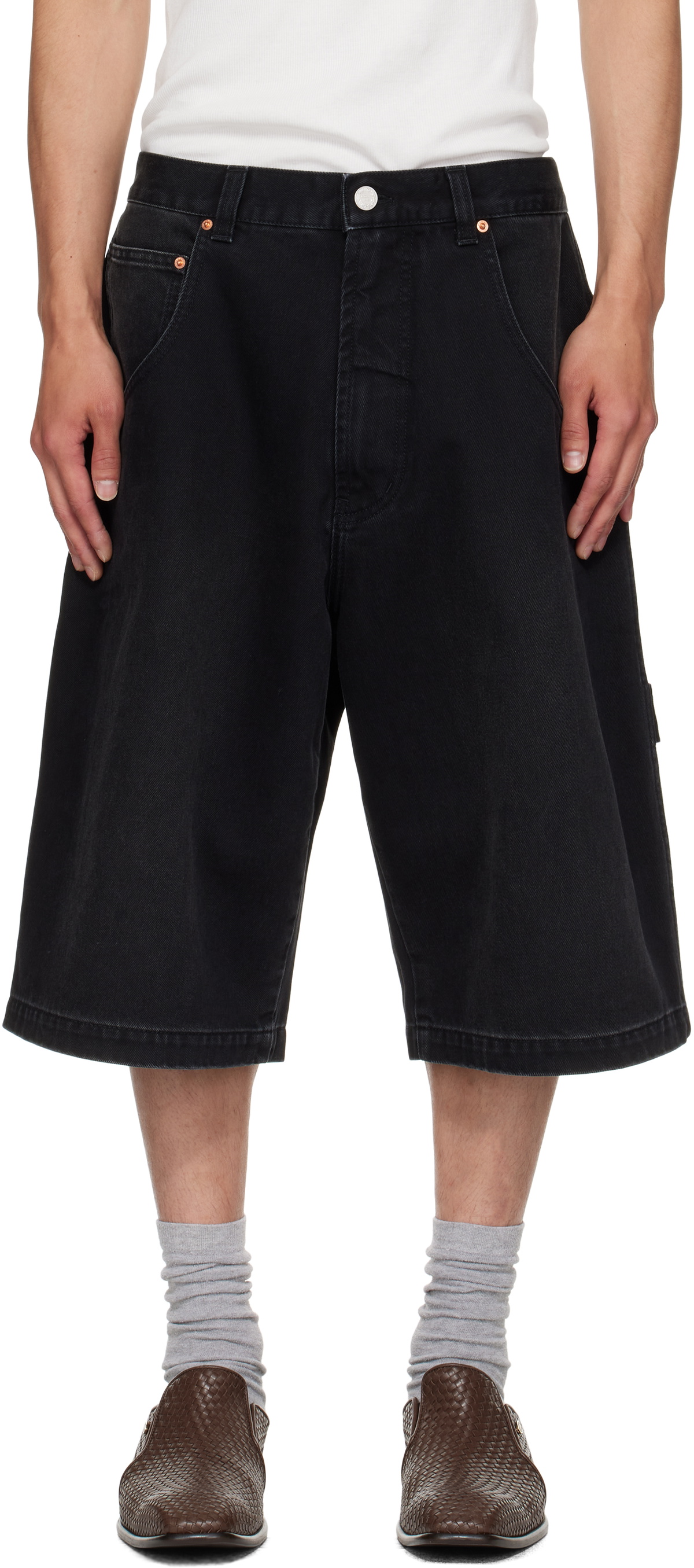 VETEMENTS Black Hip-Hop Denim Shorts