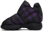 Burberry Black & Purple Check Pillow Boots