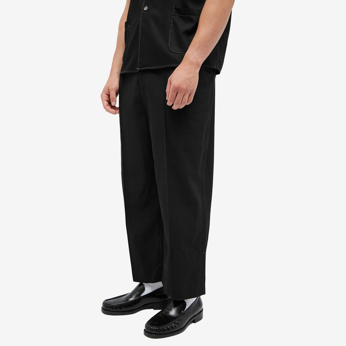 Loewe Men's Low Crotch Work Trousers in Black Loewe