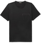 Berluti - Leather-Trimmed Cotton-Jersey T-Shirt - Men - Black
