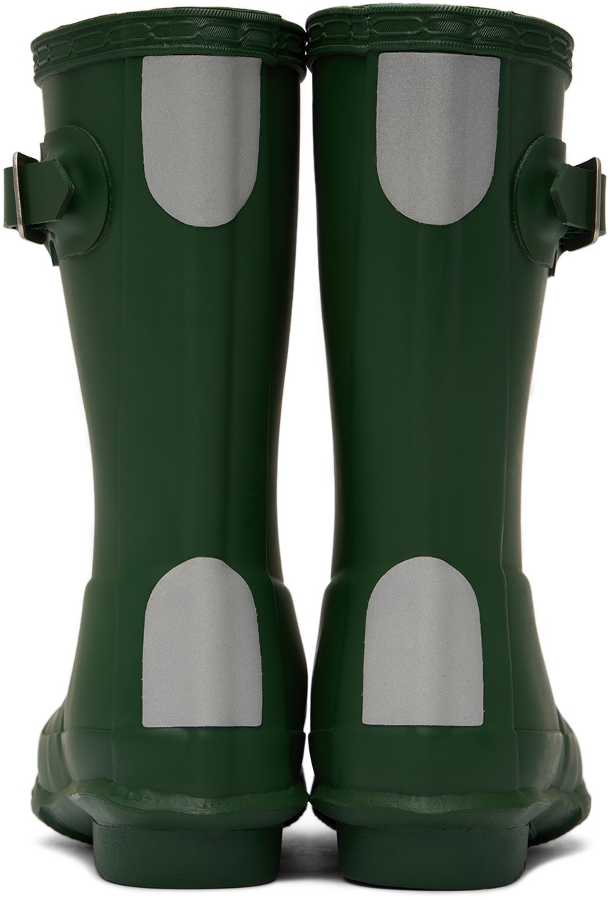 Hunter Kids Green Original Big Kids Rain Boots Hunter