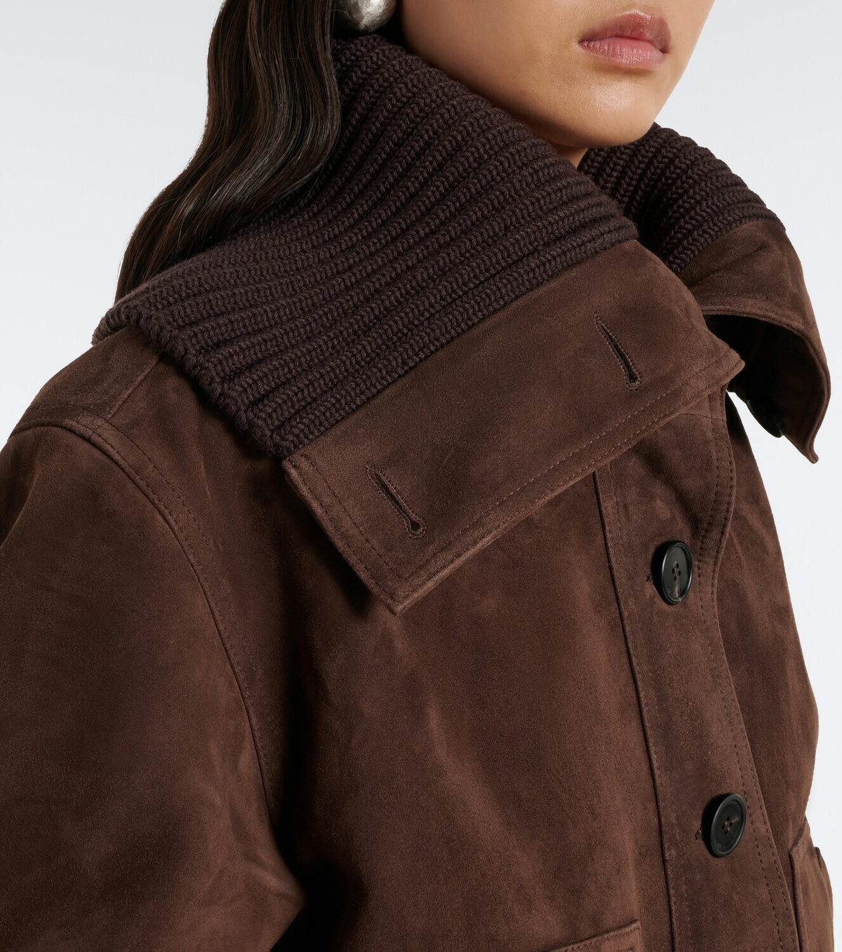 The Attico Oversized suede bomber jacket