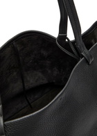 The Row Park Three Grained Leather Tote - Black - One Size