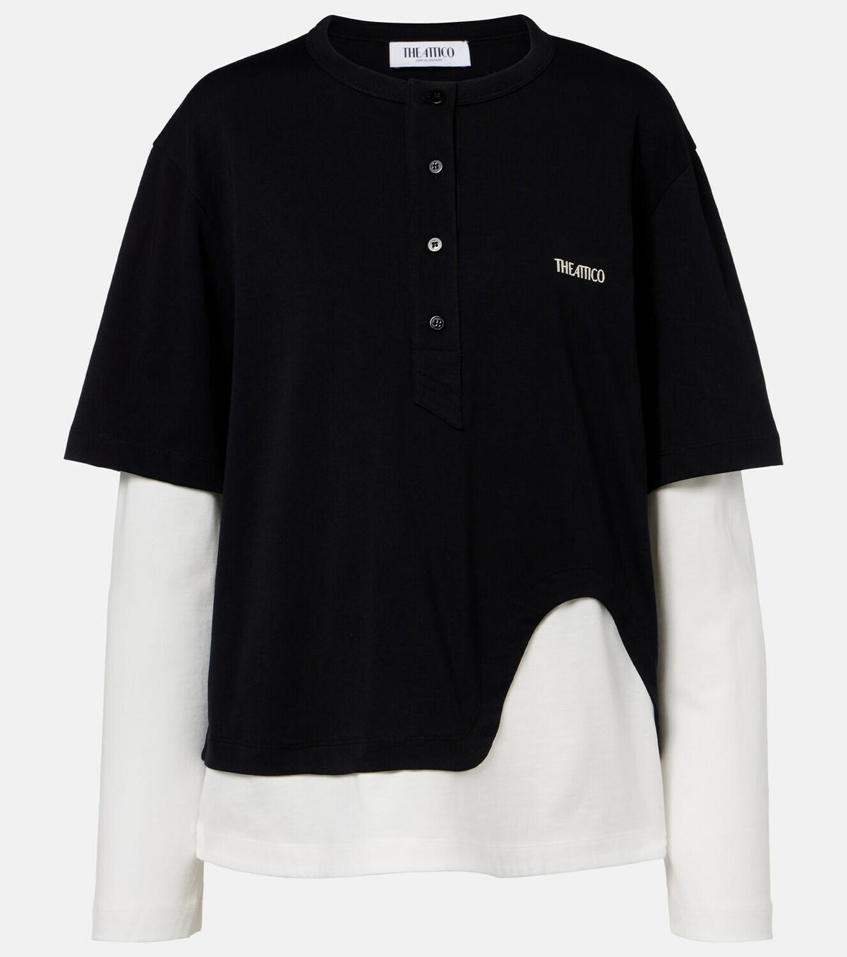 The Attico Layered cotton jersey T-shirt