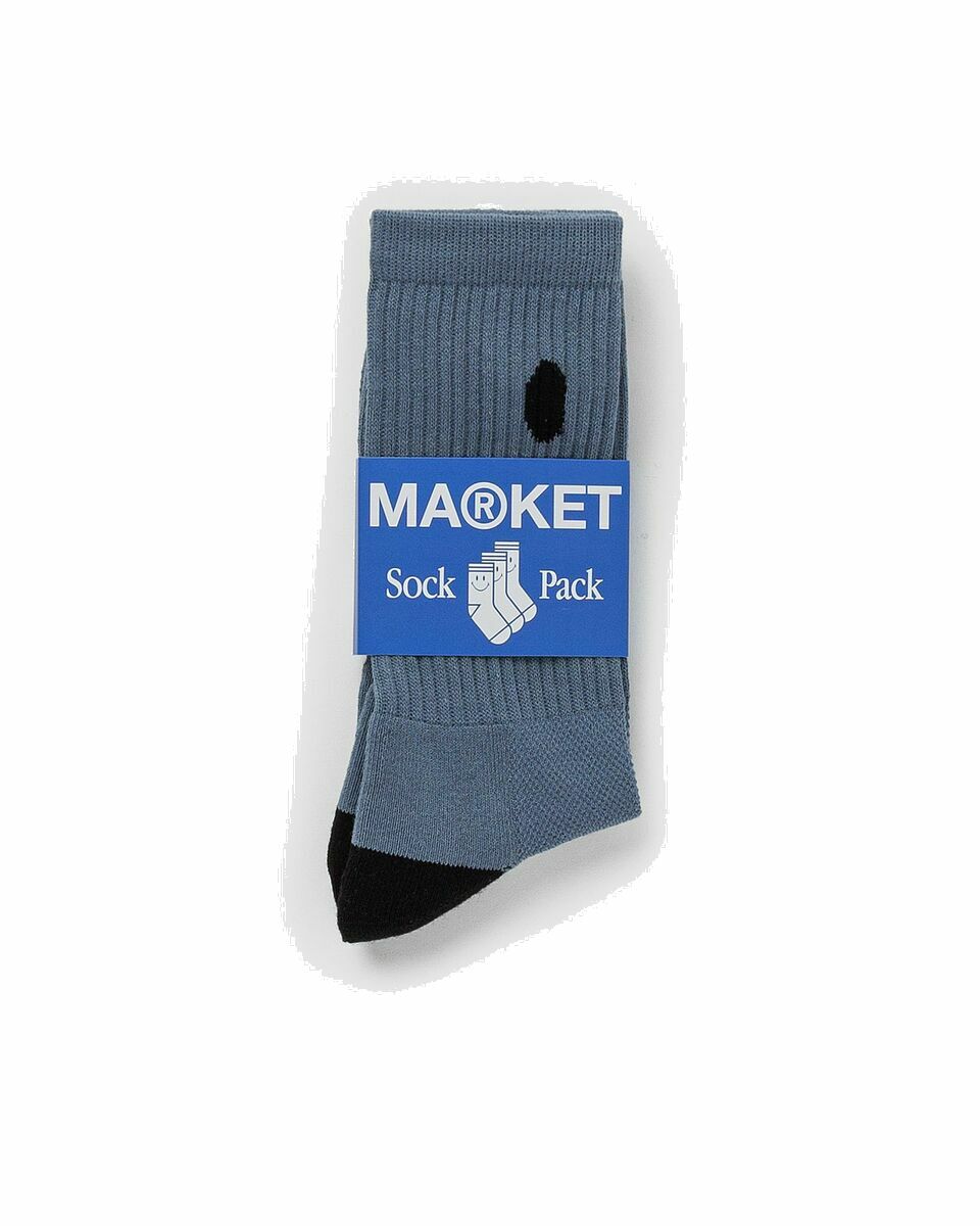 Photo: Market Smiley Oversized Socks Blue - Mens - Socks