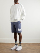 Nike - NSW Straight-Leg Logo-Print Cotton-Blend Jersey Shorts - Blue