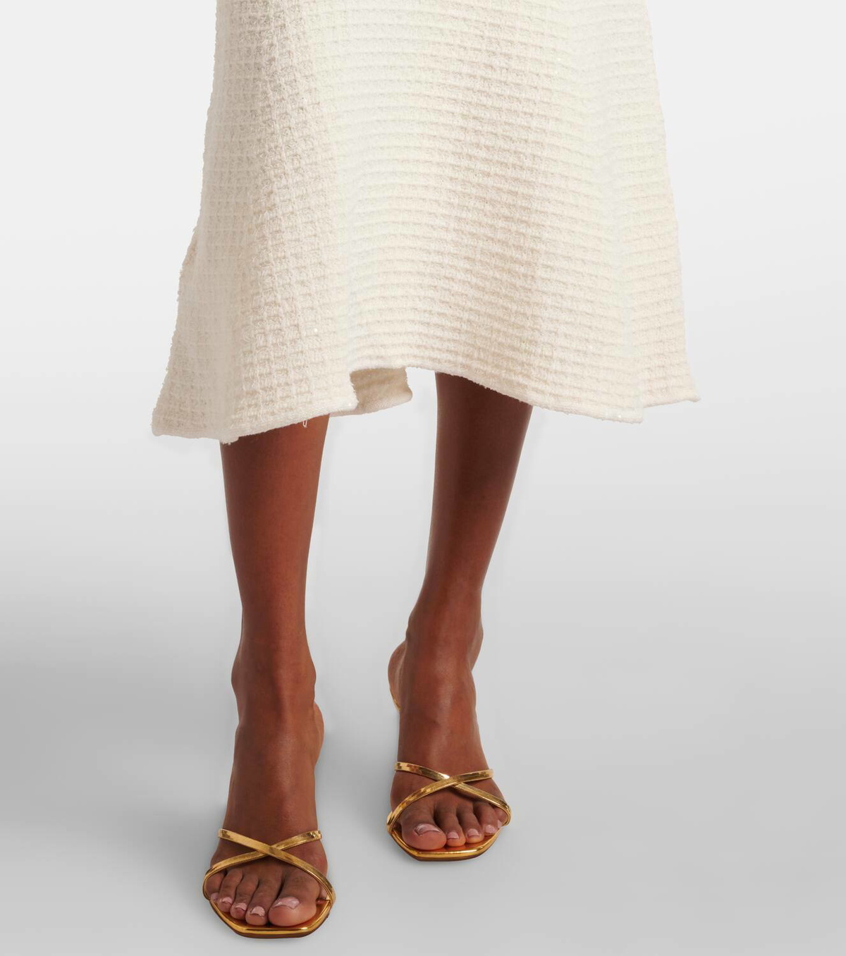 ワンピース self-portrait DotMeshGathered Midi Dress Women's Midi Dresses – self-portrait-US