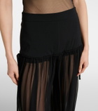 Nensi Dojaka Mesh-trimmed silk balloon pants